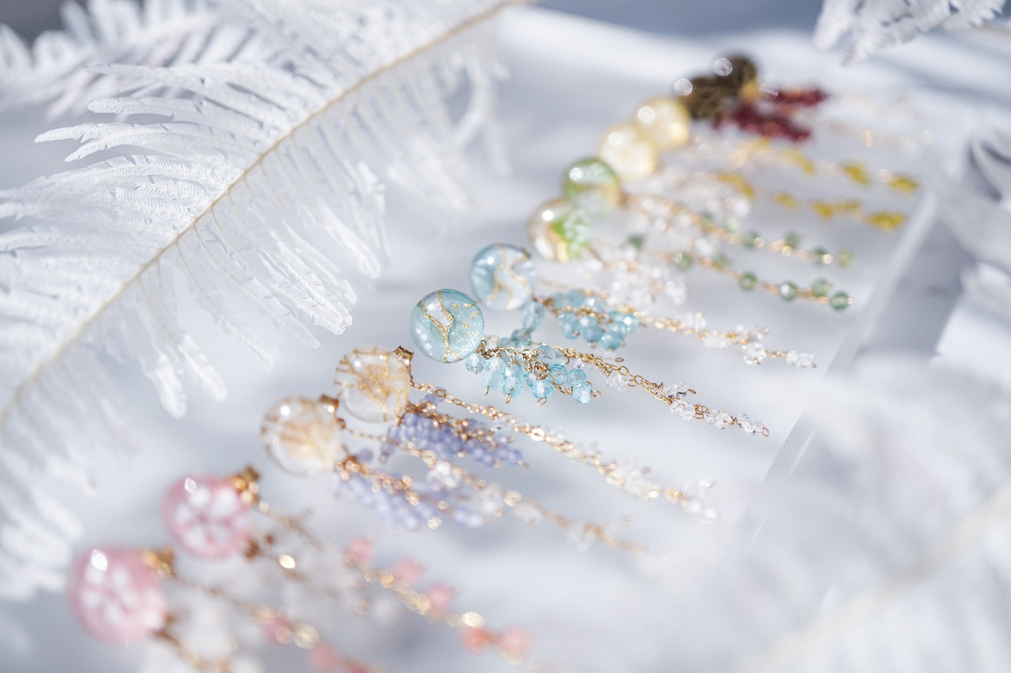 Koyuki earrings - plum (light blue)