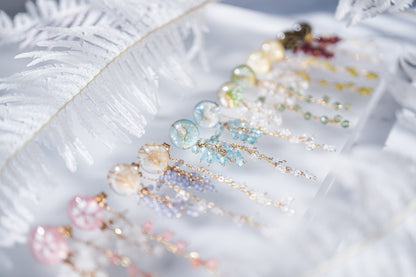 Koyuki earrings - plum (light blue)