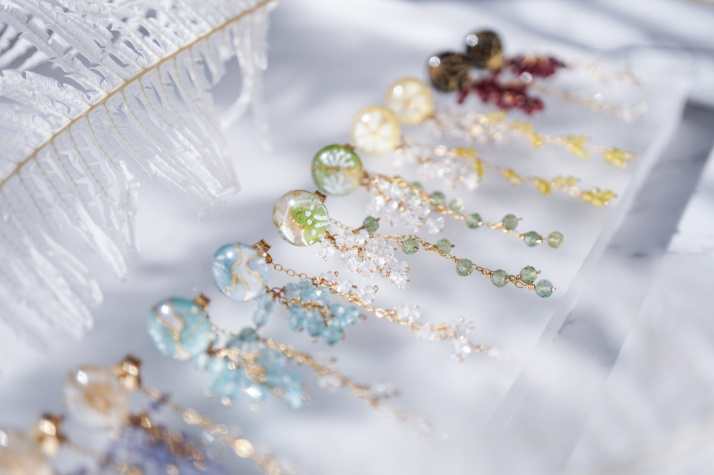 Koyuki earrings - plum (green)