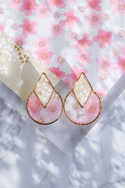 Set of diamond earrings -Sakura-