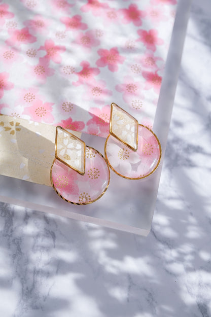 Set of diamond earrings -Sakura-
