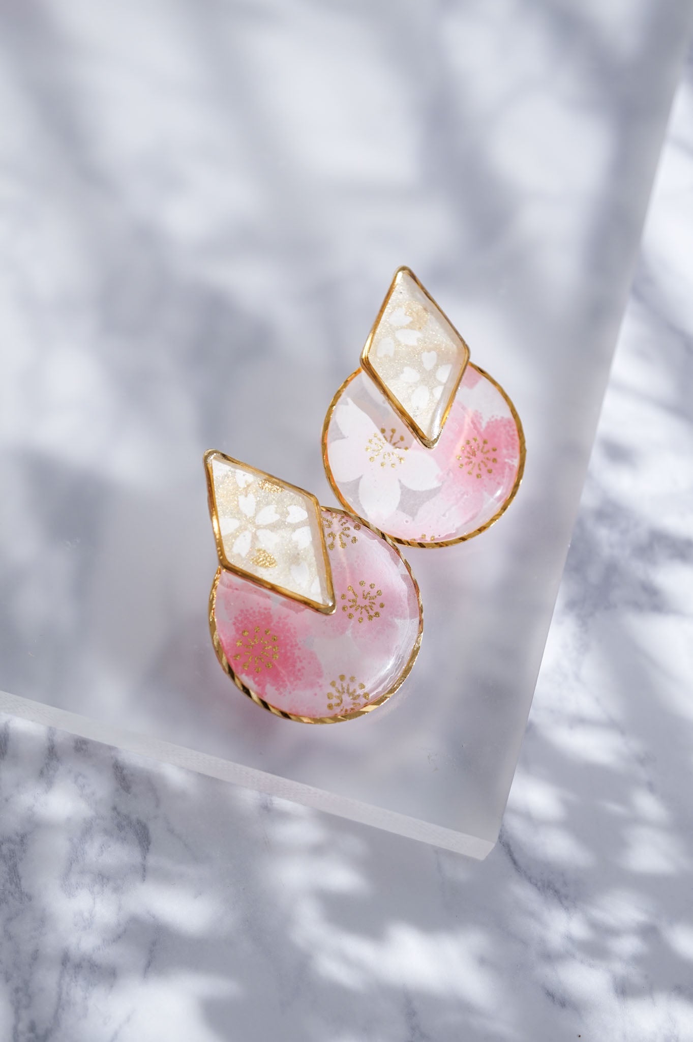 Set of diamond earrings -Sakura-