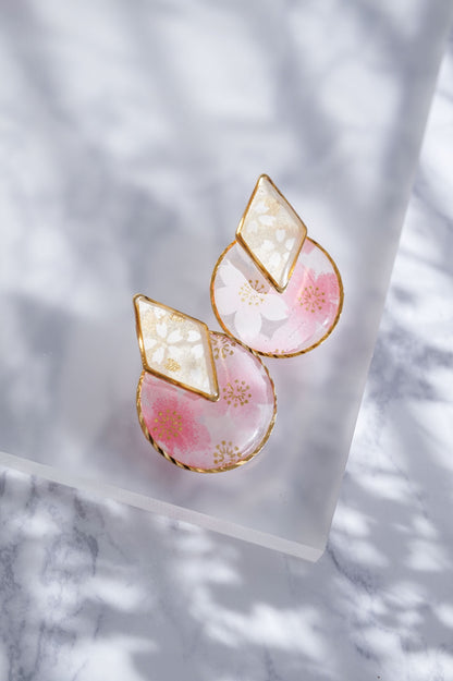 Set of diamond earrings -Sakura-