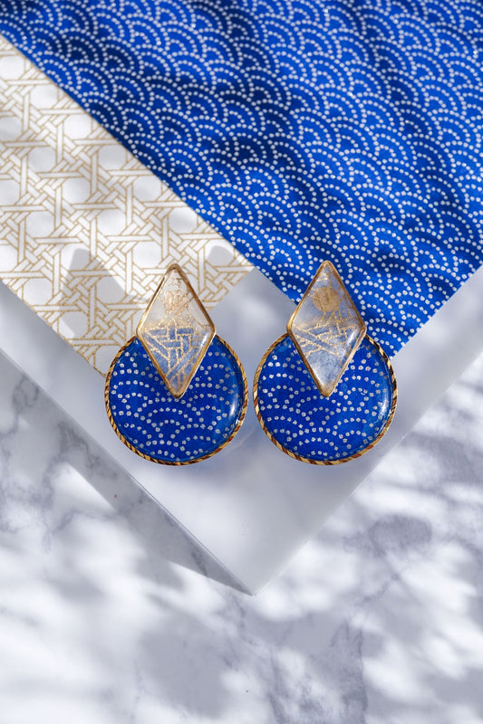 Set of Earrings Diamond - Seigaiha -