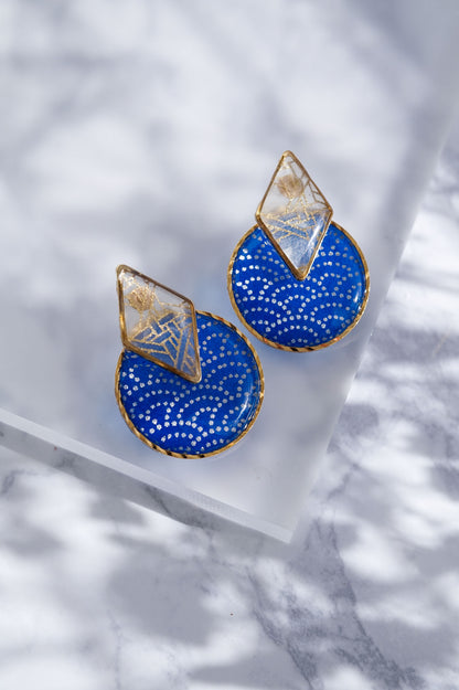 Set of Earrings Diamond - Seigaiha -