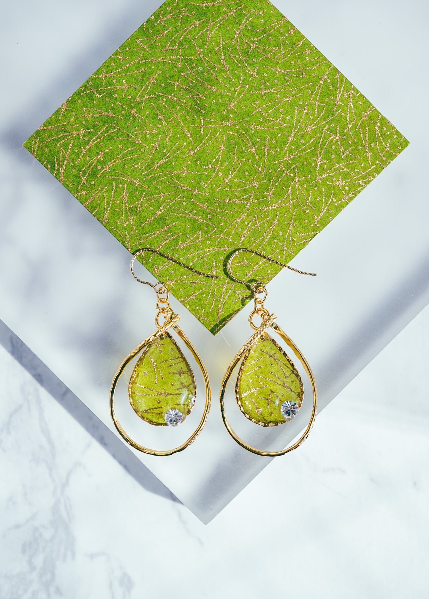 Flower Drop Earrings - Pine Needles