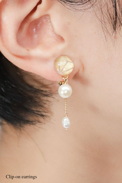 Koharu Earrings -Hemp Leaf (Gold)-